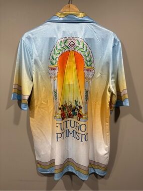 Casa Blanca Azure Futuro Optimiso Pastel Short-Sleeve Shirt - Blue/Yellow (Set)